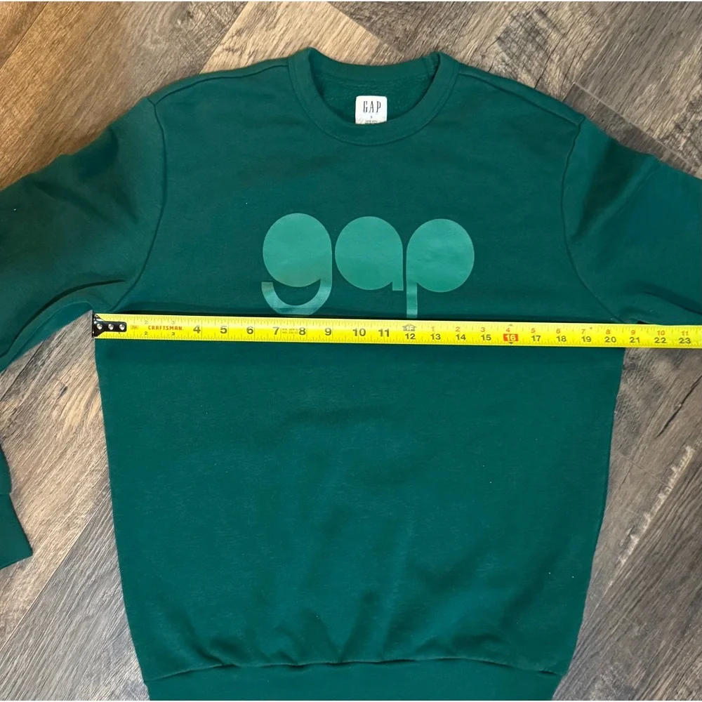 GAP Crewneck Sweatshirt Pullover Green Logo Graphic Comfy Casual Size S‎